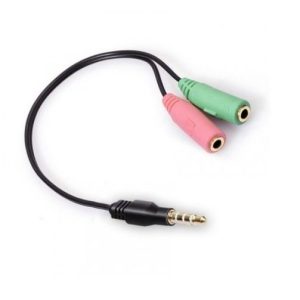 מתאם אודיו שני חיבורי 3.5mm נקבה ליציאת 3.5mm זכר