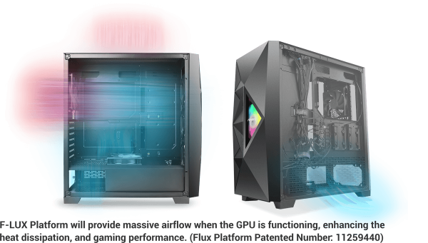 ⁦מארז ANTEC DF800 FLUX Mid Tower ATX RGB Tempered Glass side⁩ – תמונה ⁦2⁩