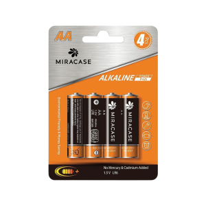 סט 4 סוללות MIRACASE ALKALINE AA 1.5V LR6 59141-004-02 1YL