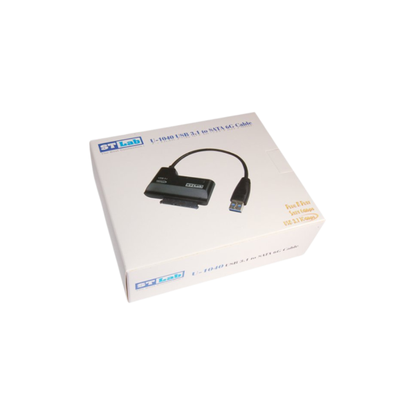 ⁦מתאם STLab USB 10Gbps to SATA 6G U-1041 10Gbps 6G 0.6Y-L⁩ – תמונה ⁦2⁩