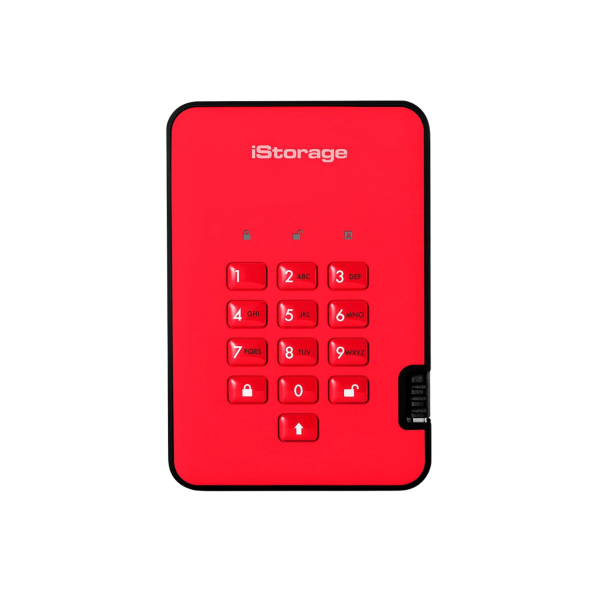 דיסק מוצפן נייד 2.5'' / SSD / diskAshur2 / 4TB / Red