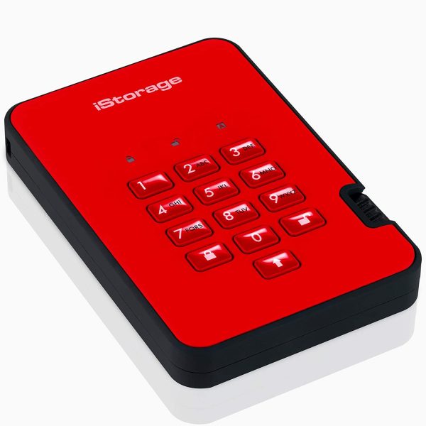 ⁦דיסק קשיח נייד מוצפן 2.5'' / diskAshur2 / 1TB / Red⁩ – תמונה ⁦4⁩