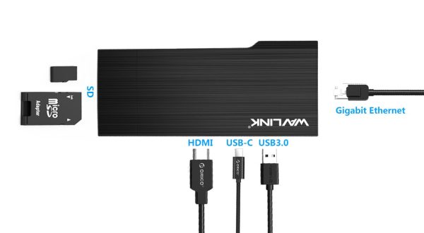 ⁦תחנת עגינה מיני Wavlink TYPE-C⁩ – תמונה ⁦3⁩
