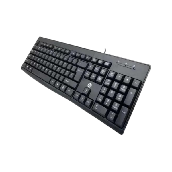 ⁦מקלדת חוטית שקטה בחיבור חוטי בצבע שחור HP K1600 Wired Keyboard⁩ – תמונה ⁦2⁩