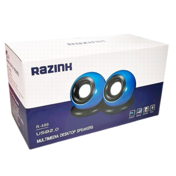 ⁦רמקול למחשב בחיבור USB Razink r-486 רזינק 3W⁩ – תמונה ⁦2⁩