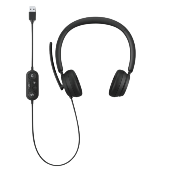 אוזניות בחיבור USB עם מיקרופון Microsoft Modern צבע שחור