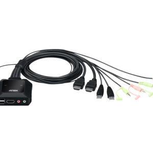 ממתג KVM ל-2 מחשבים חיבור Aten 2xUSB | HDMI 4K