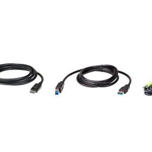 סט כבלים USB DisplayPort KVM באורך 1.8 מטר ATEN | 2L-7D02UD