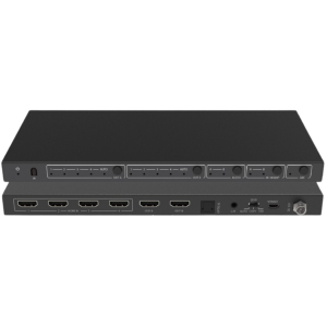 מטריצה HDMI2.0 איכותית עם 4 כניסות ו-2 יציאות+שלט רחוק+מגבי