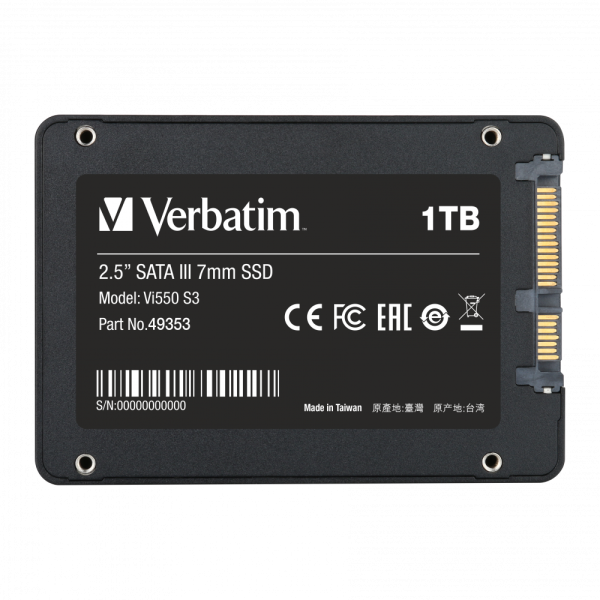 דיסק Verbatim 1T SATA III SSD 520MB/s~460MB/s 3D NAND