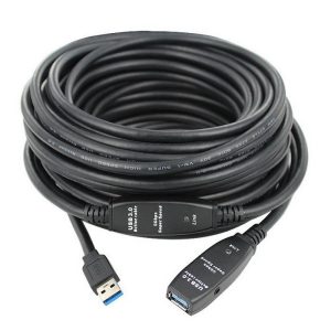 כבל מאריך USB3.0 אקטיבי 20 מטר + שקע DC