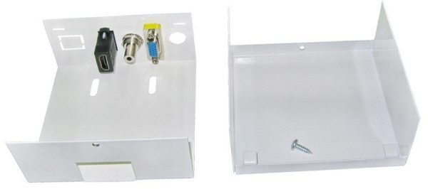 ⁦קופסת חיבורים מתכתית VGA + HDMI + PL3.5 + קיסטון ריק⁩ – תמונה ⁦4⁩