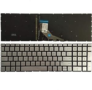 מקלדת למחשב נייד מוארת HP Envy 15-DR 15T-DR000 בצבע כסף