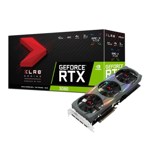 ⁦כרטיס מסך PNY GeForce RTX 3080 10GB XLR8 Gaming Epic-X BULK⁩ – תמונה ⁦2⁩
