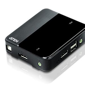 ממתג KVM ל-2 מחשבים חיבורים DISPLAY PORT/USB