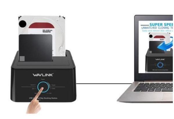 ⁦משכפל דיסקים WAVLINK Dual-Bay Hard Drive Docking Station WL-ST334U⁩ – תמונה ⁦3⁩