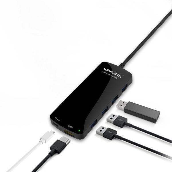 ⁦תחנת עגינה מיני כולל הטענה Wavlink Type-C⁩ – תמונה ⁦3⁩