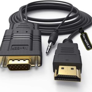 כבל ממיר HDMI TO VGA+AUDIO באורך 1.8 מ'