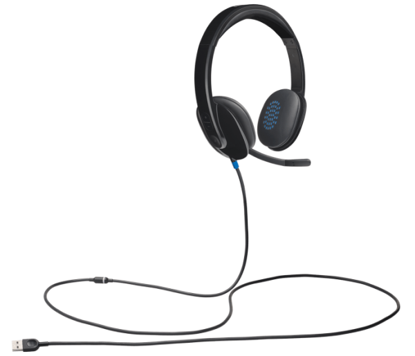 ⁦אוזנייה חוטית USB עם מיקרופון Logitech H540⁩ – תמונה ⁦5⁩