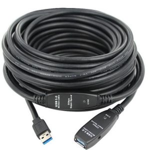 כבל מאריך USB3.0 A זכר ל- USB3.0 A נקבה אקטיבי + שקע 5 מטר