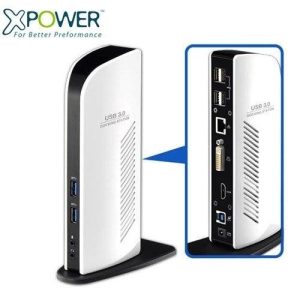 תחנת עגינה אוניברסאלית למחשב נייד ל-2 מסכים XPower USB 3.0