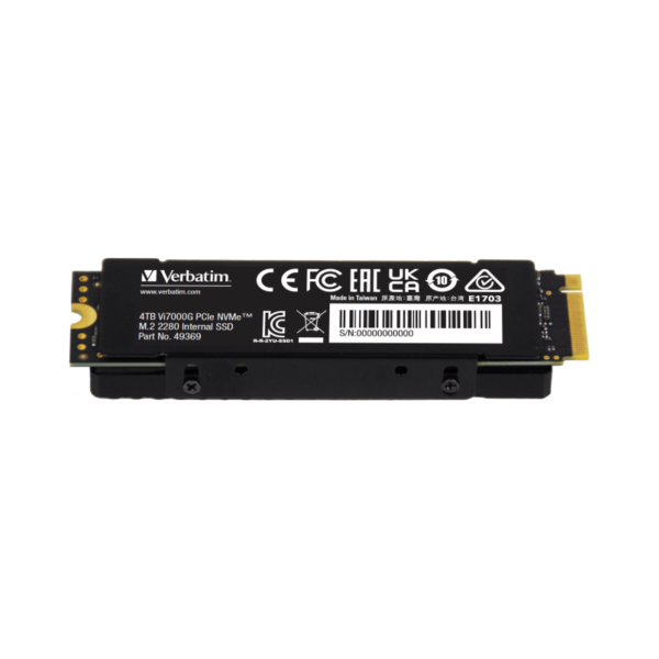 ⁦דיסק VERBATIM Vi7000G PCIe4 NVMe M.2 SSD 4TB 7000/6400⁩ – תמונה ⁦3⁩
