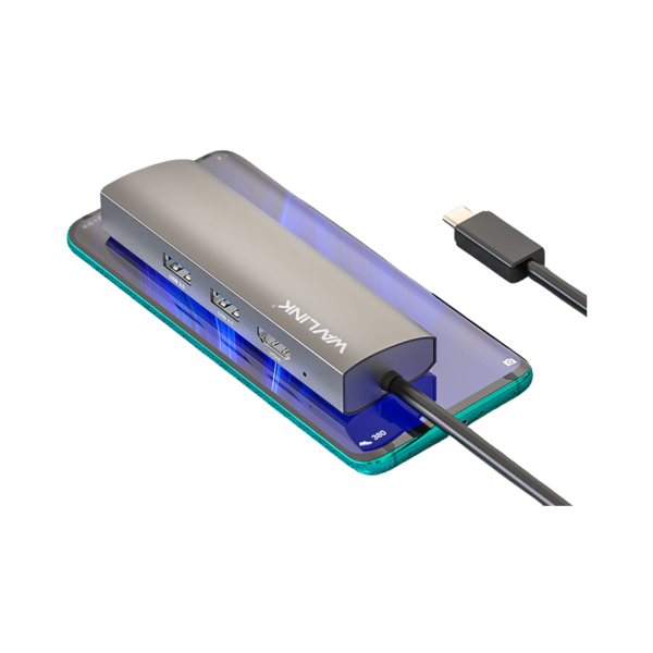 ⁦רכזת Wavlink 2xUSB-A | 1xHDMI | 1xRJ45 10/100/1000 Gigabit 1Y⁩ – תמונה ⁦2⁩