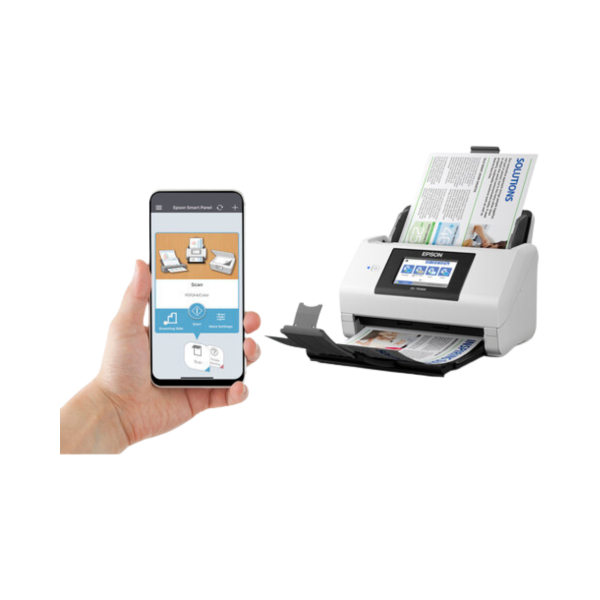 ⁦סורק צבעוני דו צדדי EPSON DS790WN 4.3" מזין 100 דפים שנה אחריות⁩ – תמונה ⁦4⁩