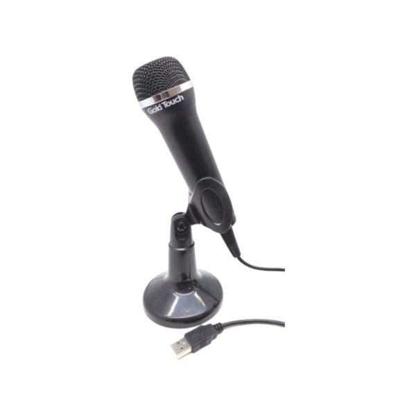 ⁦מיקרופון שולחני חיבור USB כולל מעמד gold touch E-MIC-50 שנה אחריות⁩ – תמונה ⁦2⁩