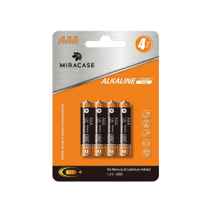 סט 4 סוללות MIRACASE ALKALINE AAA 1.5V LR6 59141-004-03