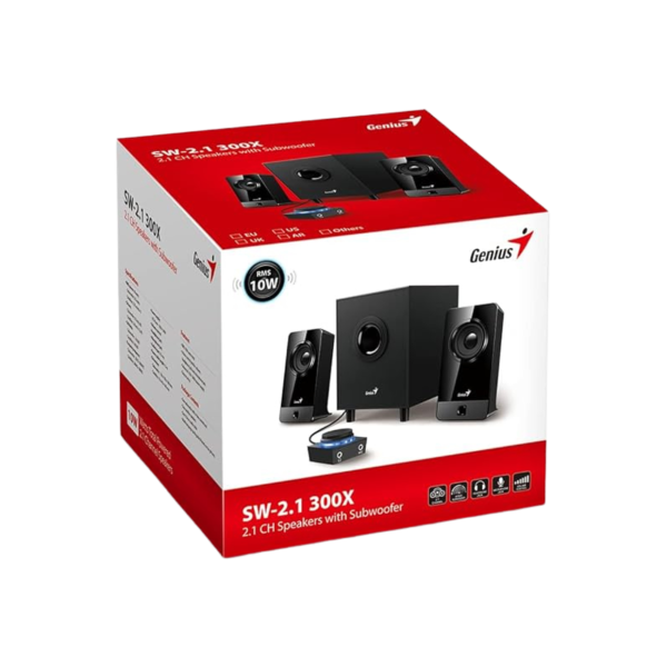 ⁦רמקולים למחשב עץ Genius SW-2.1 300X 6Wx2 110V or 220V AC 1Y⁩ – תמונה ⁦2⁩