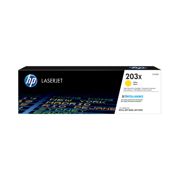 טונר חלופי HP 203X CF542X בצבע צהוב Yellow הדפסה עד 2500 עמודים