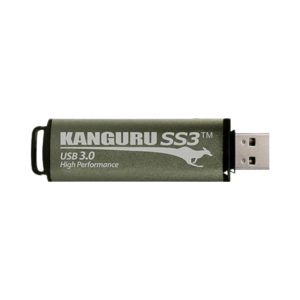 דיסק און קי מוצפן Kanguru SS3™ עם מתג הגנת כתיבה פיזי USB3.0 3YL